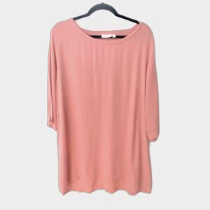 MASAI Copenhagen Shift Dress Large Boatneck Long Sleeve Pink Lagenlook Coastal